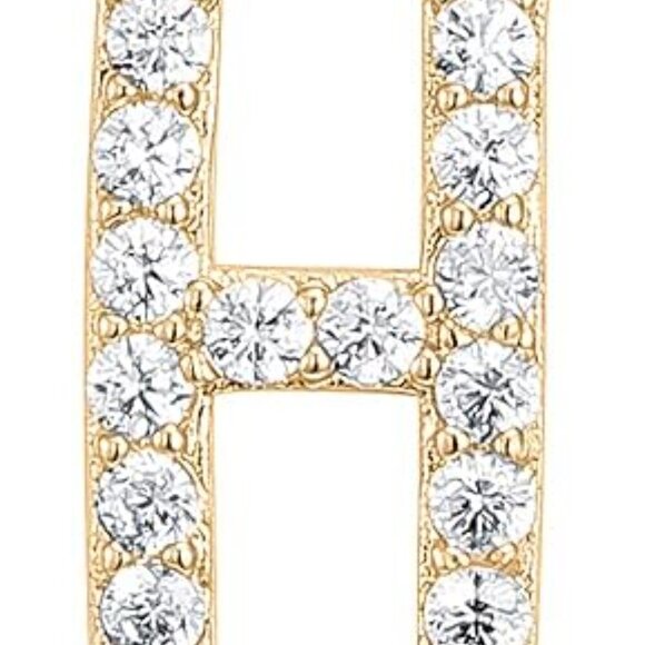 14K Yellow Gold Initial Necklace Letter Dainty Diamond Gift Present A - O - Picture 9 of 16